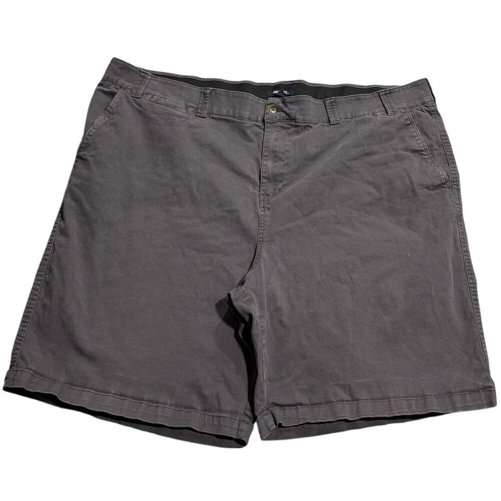 King Size Chino Shorts Mens Size 54 Big 9.5" Gray Khaki Stretch Waist 70-0115-9
